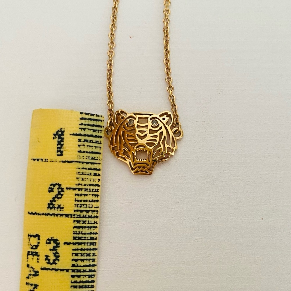 KENZO Gold Plated Tiger Necklace NWOT - Picture 8 of 9
